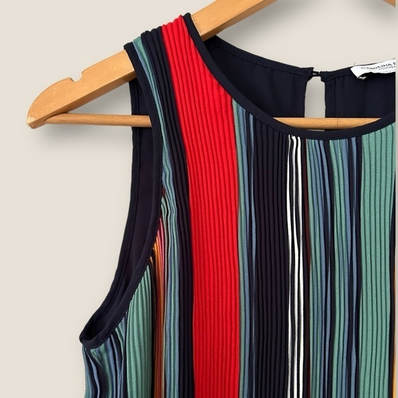 Caroline Belle Striped Pleated Dress - Picture 4 of 13